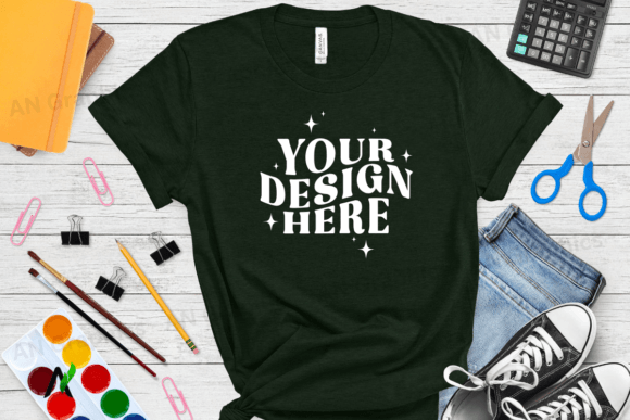 Back to School Bella Canvas Mockup 0164 and 3001 T-Shirt Mockup Digital Download